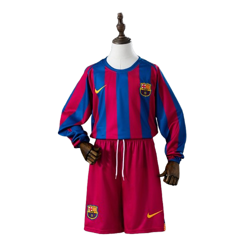 Camiseta Barcelona Retro 05-06 Manga Larga Niño